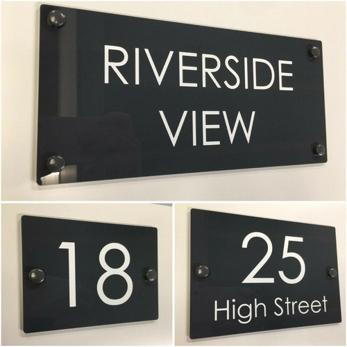 Modern house sign - house, door
