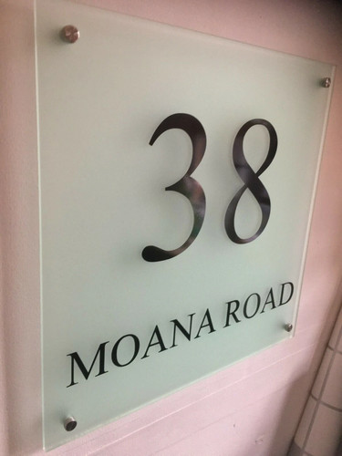 Modern house sign plaque - sign, door