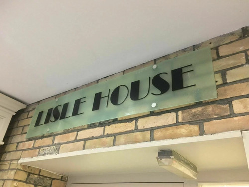 Shop sign plaque - plaque, glass