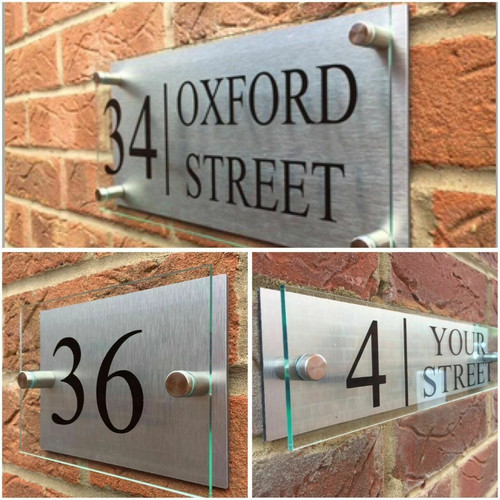 Modern house sign - sign, plaque