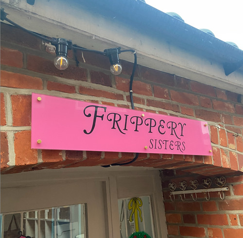 Gloss pink shop sign stand - gloss,