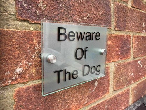 Beware the dog - modern, glass